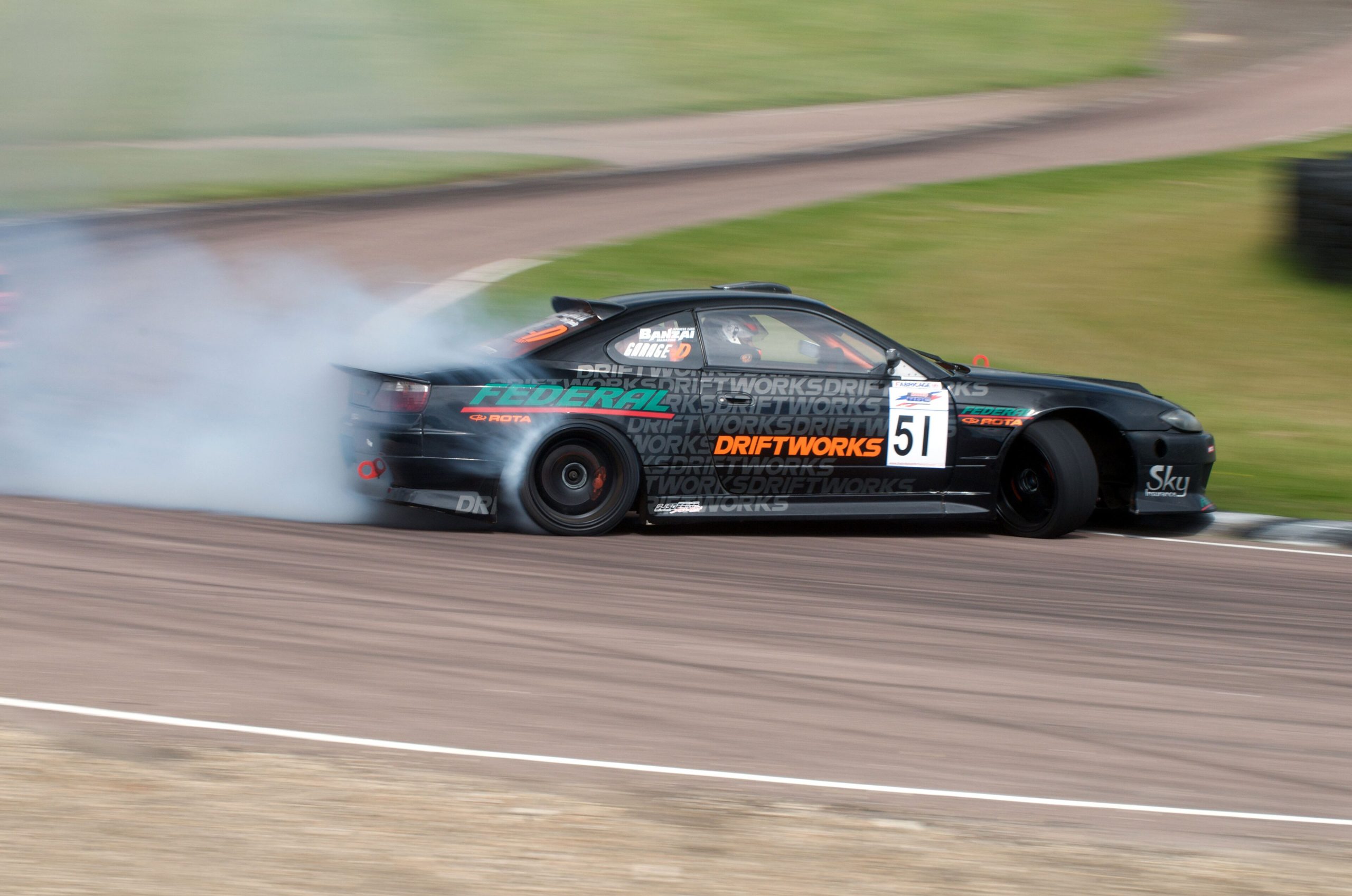 JDM Nissan Silvia S15 drifting with tire smoke