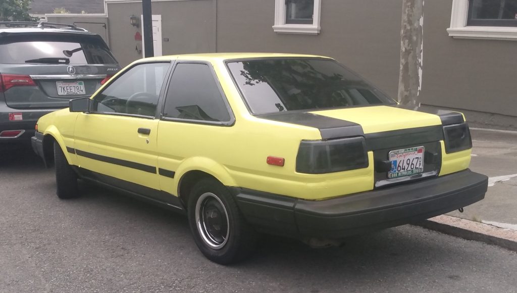 Toyota AE86 parked, JDM tuning culture