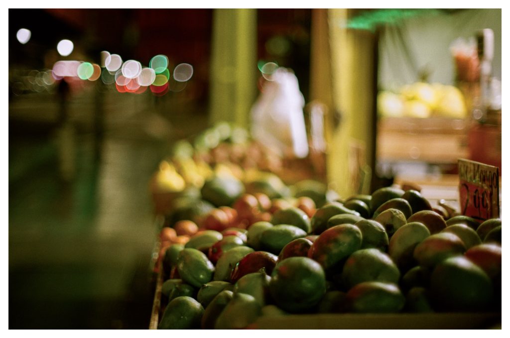 Street market shot on 35mm film