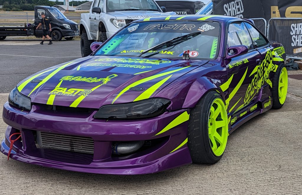 Nissan Silvia drift car sliding sideways